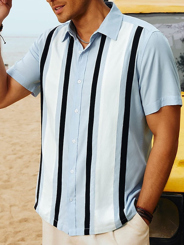 Bowling Men's Summer Button Shirt Casual