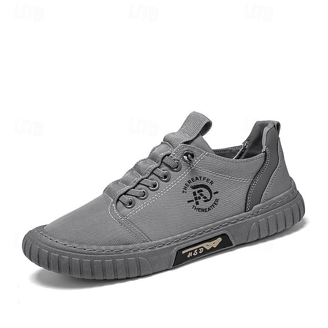 Sneakers Men's Lightweight Canvas Casual Lace-Up Green -