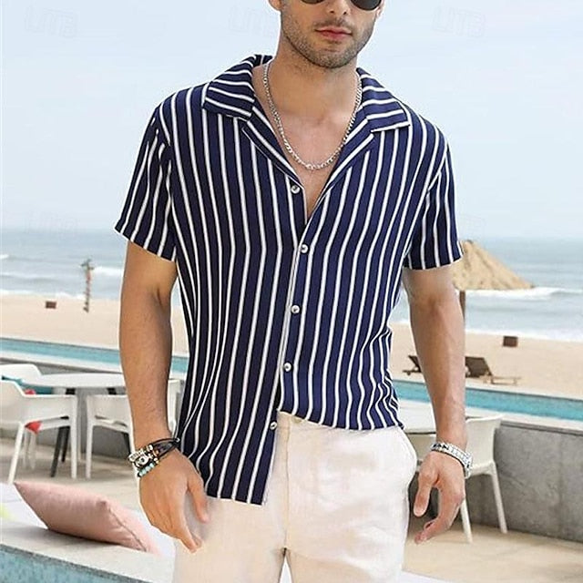 Summer Beach Men's Button Up Shirt Casual