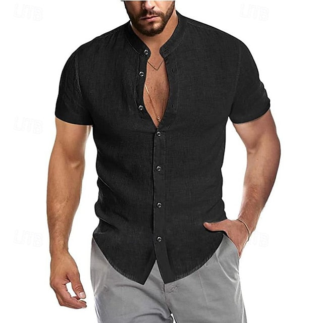Mandarin Collar Men's Shirt Chinese