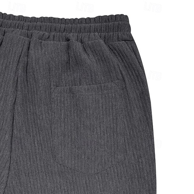 Pocket Trousers Drawstring Men's Elastic Pants Casual Waist