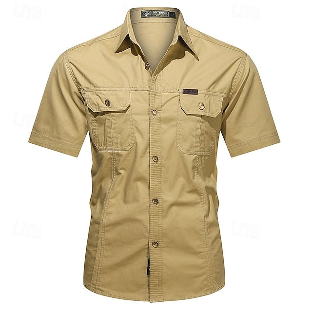 Up Shirt Men's Button Casual Summer Cargo