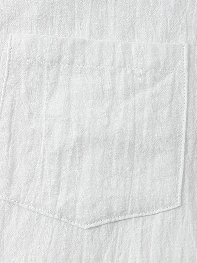 Men's White Summer Shirt Cotton Linen