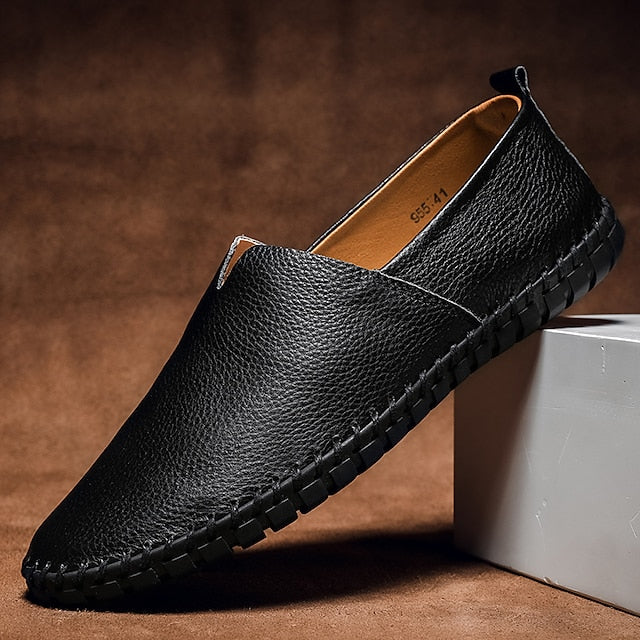 Cowhide Leather Premium Green Loafers Men's with – Metal