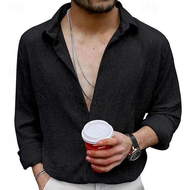 Shirt Button Men's Beach Up Summer Casual