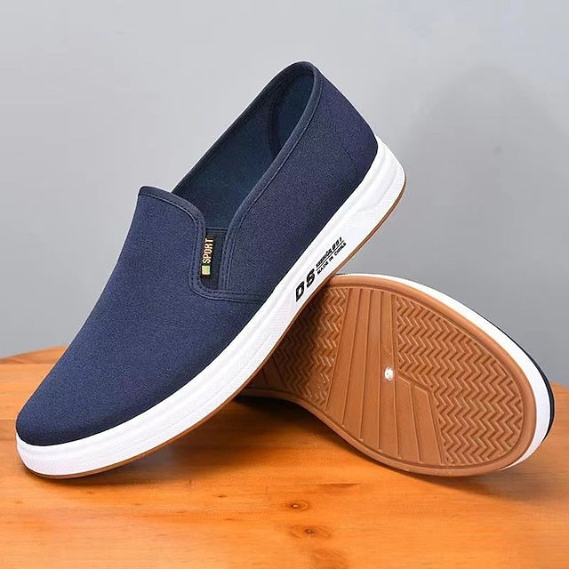 Navy Blue Canvas – Casual Shoes Slip-On Lightweight Men's