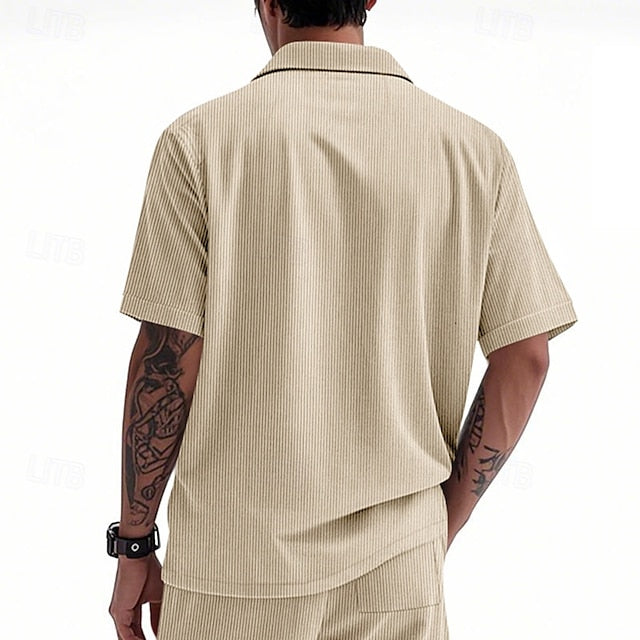 Men's Button Beach Casual Summer Up Shirt