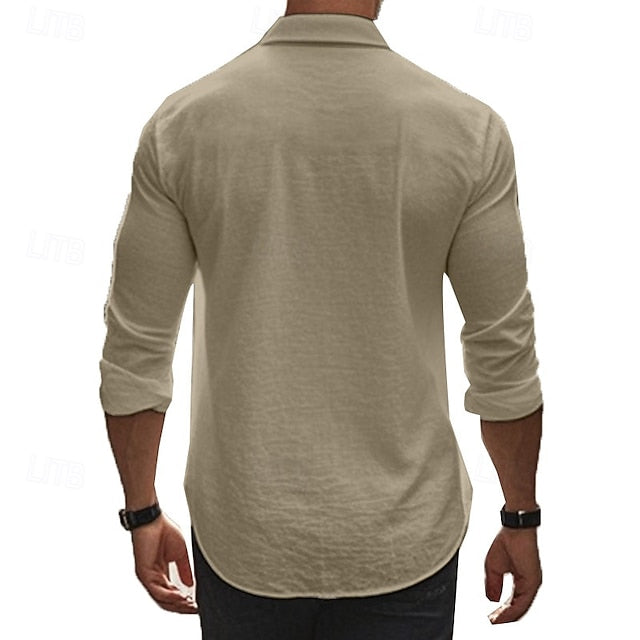 Beach Casual Up Summer Men's Shirt Button