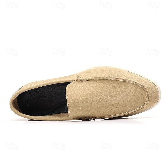 Slip-On Breathable Men's Faux – Casual Light Blue Loafers