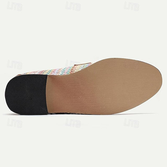 with Multicolor Loafers Woven Men's Slip-On Nylon
