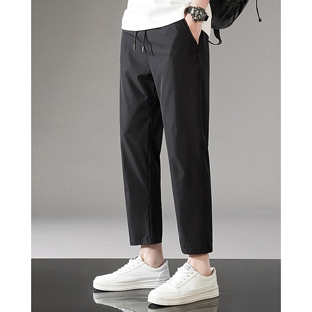 Pants Casual Waist Elastic Men's Pocket Drawstring Trousers