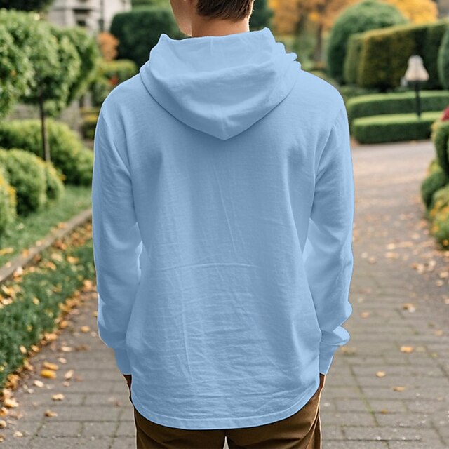 Beach Men's Shirt Solid Wear Color Plain Hooded /