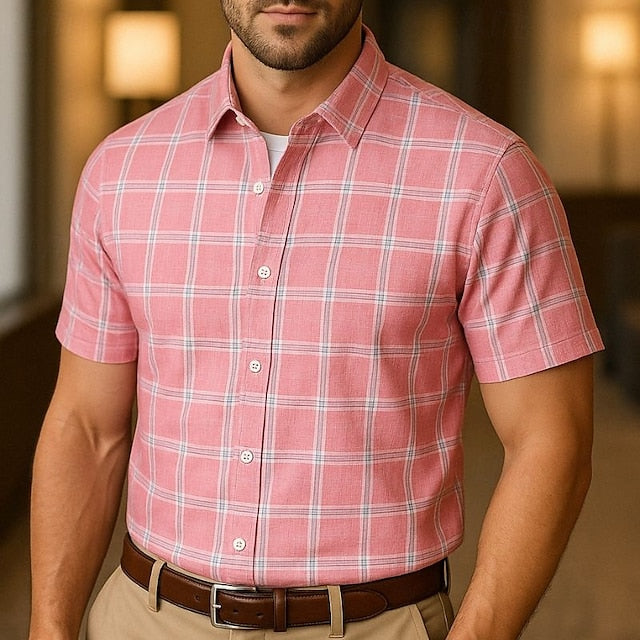 Shirt Beach Casual Men's Button Summer Up