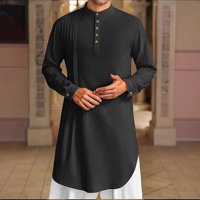White Muslim Dark Thobe Shirt Black Blue Robe Navy Men's