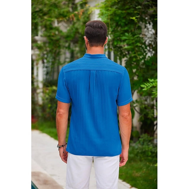 Beach Men's Casual Button Shirt Summer Up