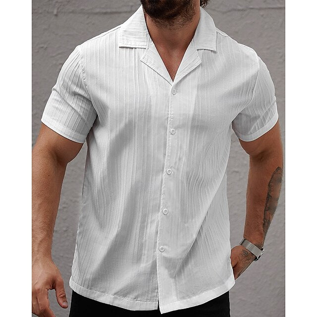 Men's Button Up Beach Shirt Summer Casual