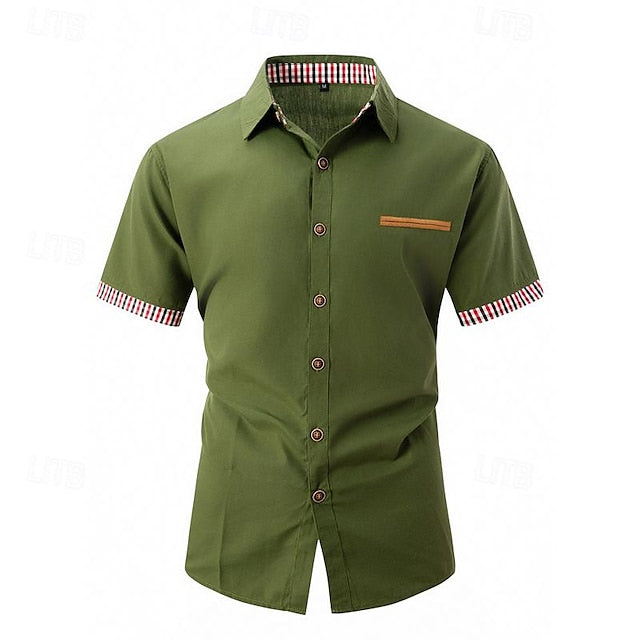 Shirt Men's Summer Casual Button Beach Up