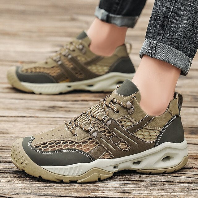 Outdoor Trail Running Sneakers Hiking Men's Durable - Khaki