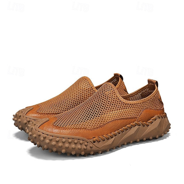 Brown Breathable Mesh with Sports Men's Sandals Upper and