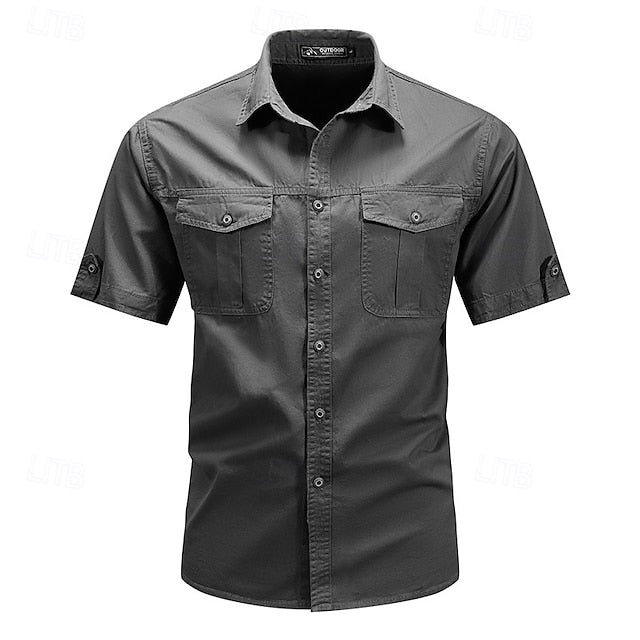 Cargo Men's Summer Button Shirt Up Casual