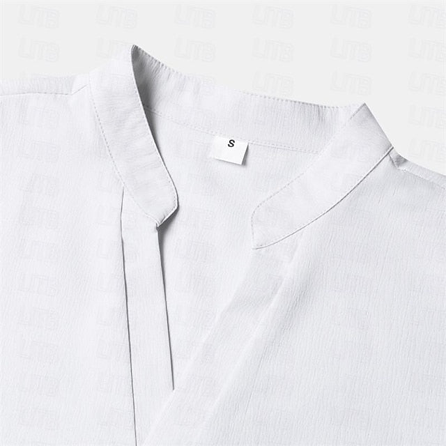 Beach Shirt Summer Plain Linen Men's