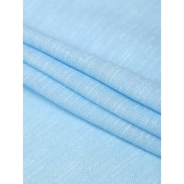 Summer Men's Shirt Up Button Linen Beach Wear