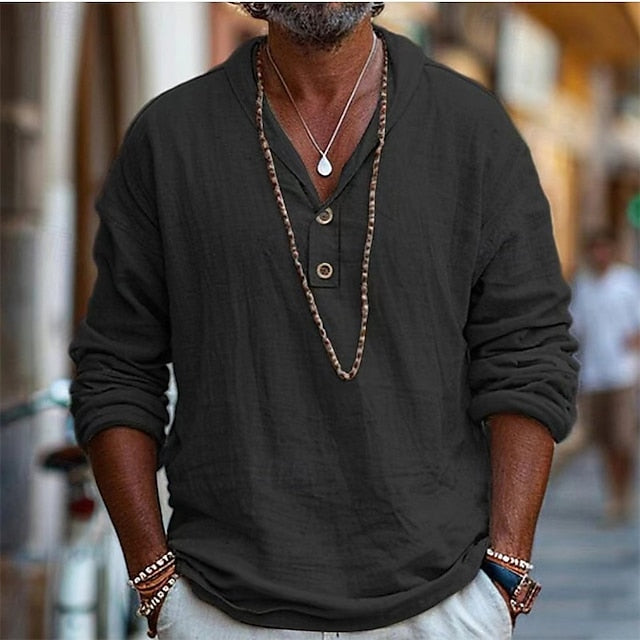 Pants Summer Linen Trousers Pants Baggy Men's Buttons Pants