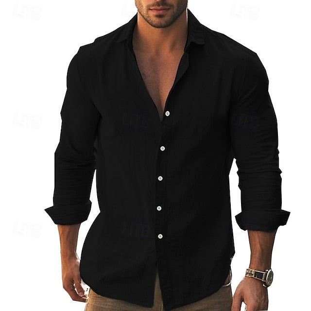 Beach Casual Up Summer Men's Shirt Button