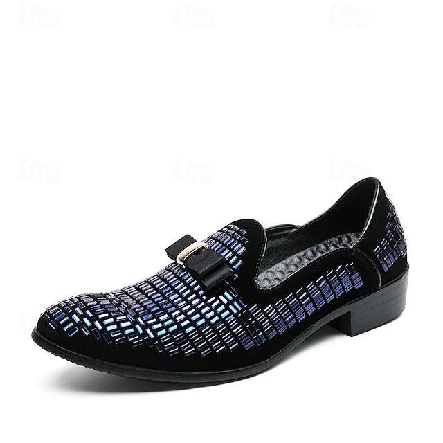 Men's Loafers – Silver Strap Elegant Monk Prom Woven and