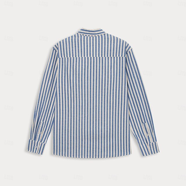 Summer 100% Casual Cotton Shirt Up Button Men's