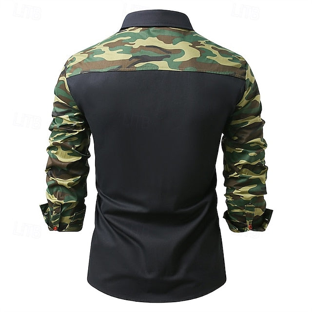 Shirt Workwear Casual Work Men's Shirts Button