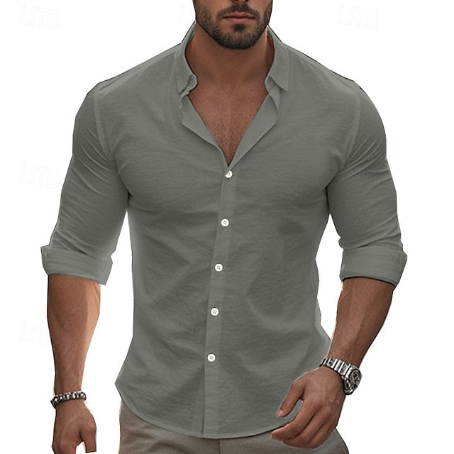 Beach Casual Up Summer Men's Shirt Button