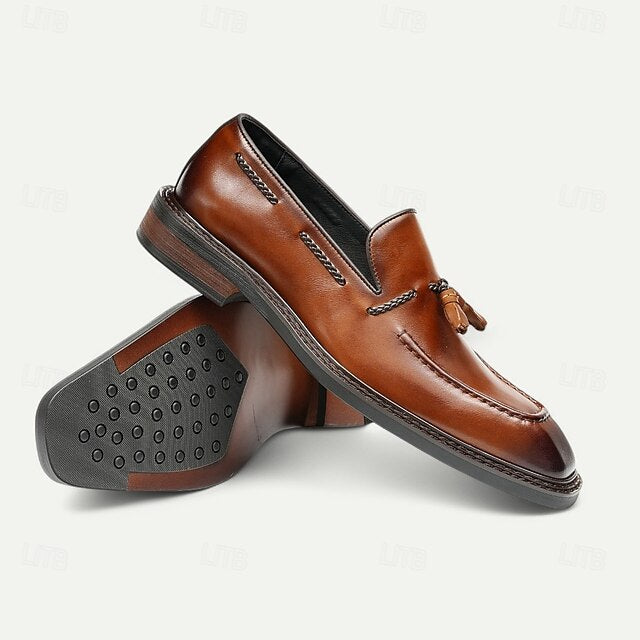 Men's Loafers - Handmade Premium Brown Genuine Leather