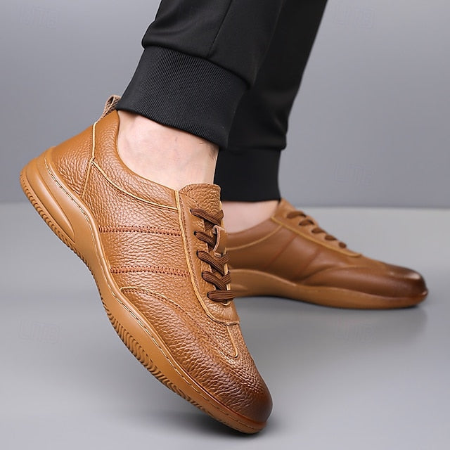 Men’s Sports Lightweight Sneakers Comfortable Leather –
