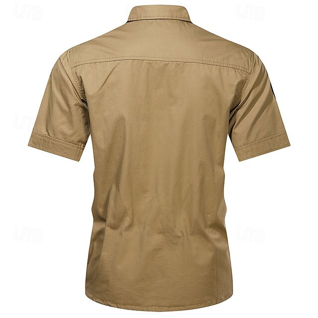 Work Shirts Casual Button Workwear Men's Shirt