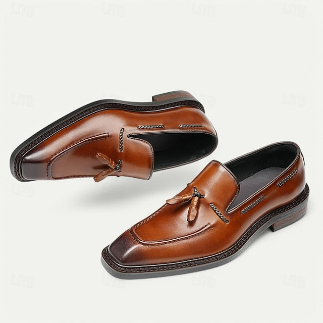 Men's Loafers - Handmade Premium Brown Genuine Leather