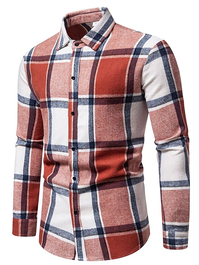 Black Casual Shirts Men's Shirt Red Blue Pink Checked