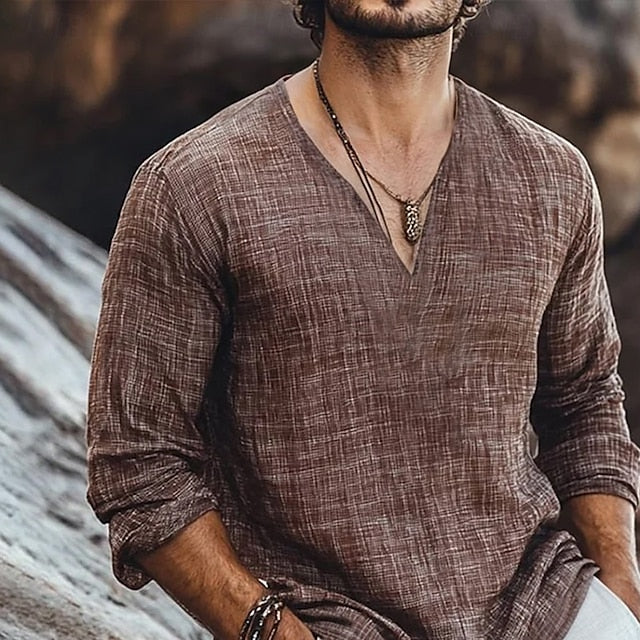 Popover Beach Men's Summer Linen Shirt