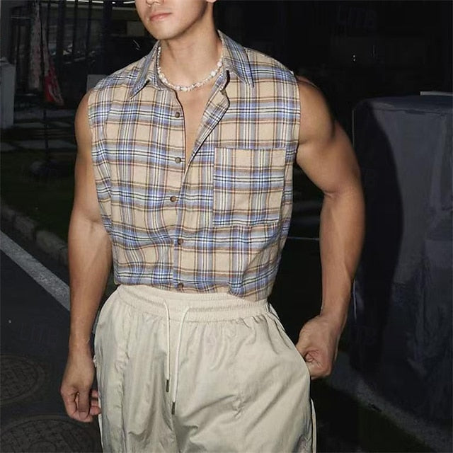 Men's Shirt Beach Casual Up Button Summer