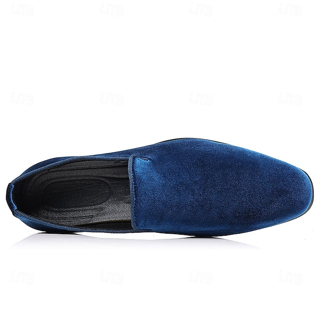 Red Dress Velvet Men's Shoes Slip-On
