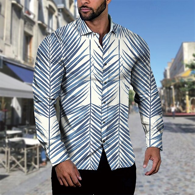 Men's Up Beach Shirt Summer Button Casual