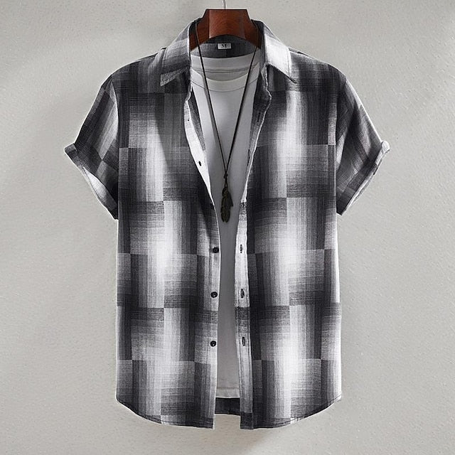 Casual Button Men's Shirt Summer Beach Up