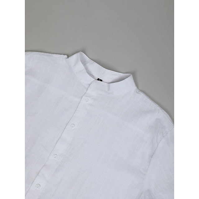Summer Band Men's Collar Shirt Linen