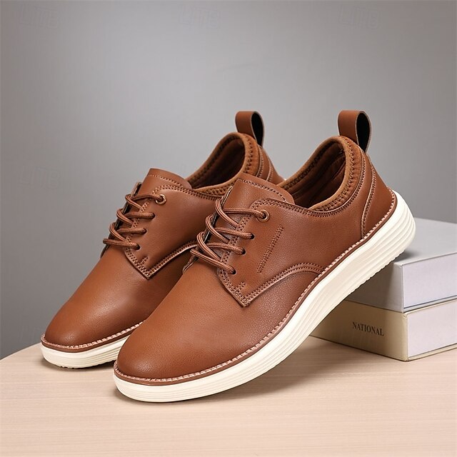 Blue Oxford Lace-Up Leather Shoes Men's – Navy Classic