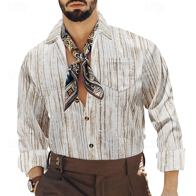 Button Shirt Casual Beach Summer Up Men's