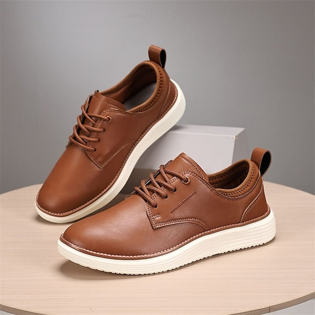 Blue Oxford Lace-Up Leather Shoes Men's – Navy Classic