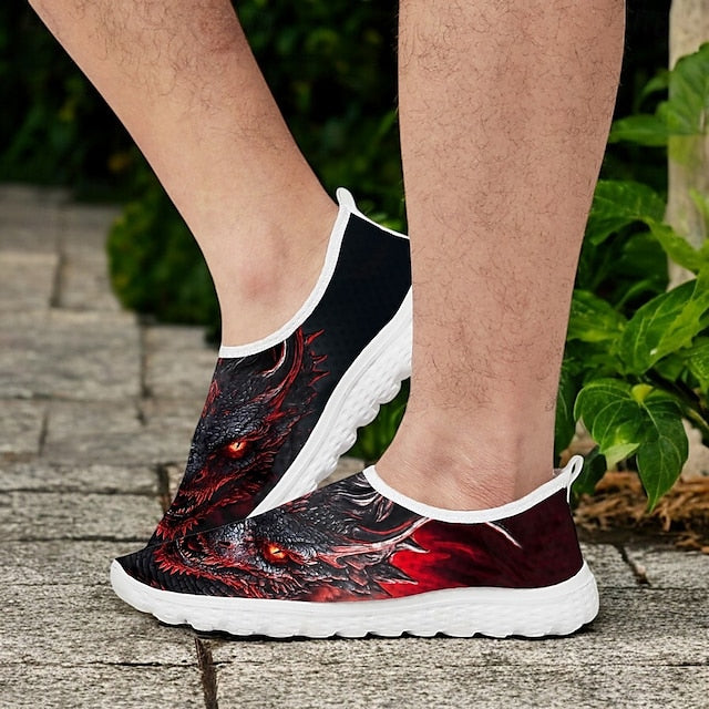 Men's Dragon with Slip-On Red Print – Sneakers