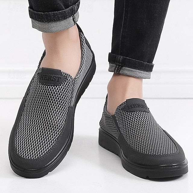and Sneakers Slip-On Men's Breathable Lightweight Mesh -