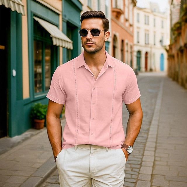 Shirt Beach Summer Men's Linen