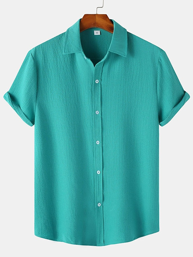 Black Wine Short Blue Casual Men's Sleeve Pink Shirt Yellow